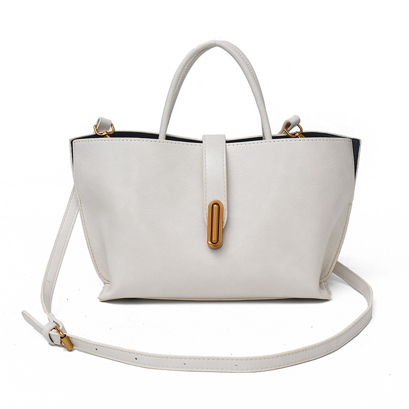 Damen Handtasche aus Kunstleder ⎜ Schlichtes Design mit Schulterriemen und viel Stauraum