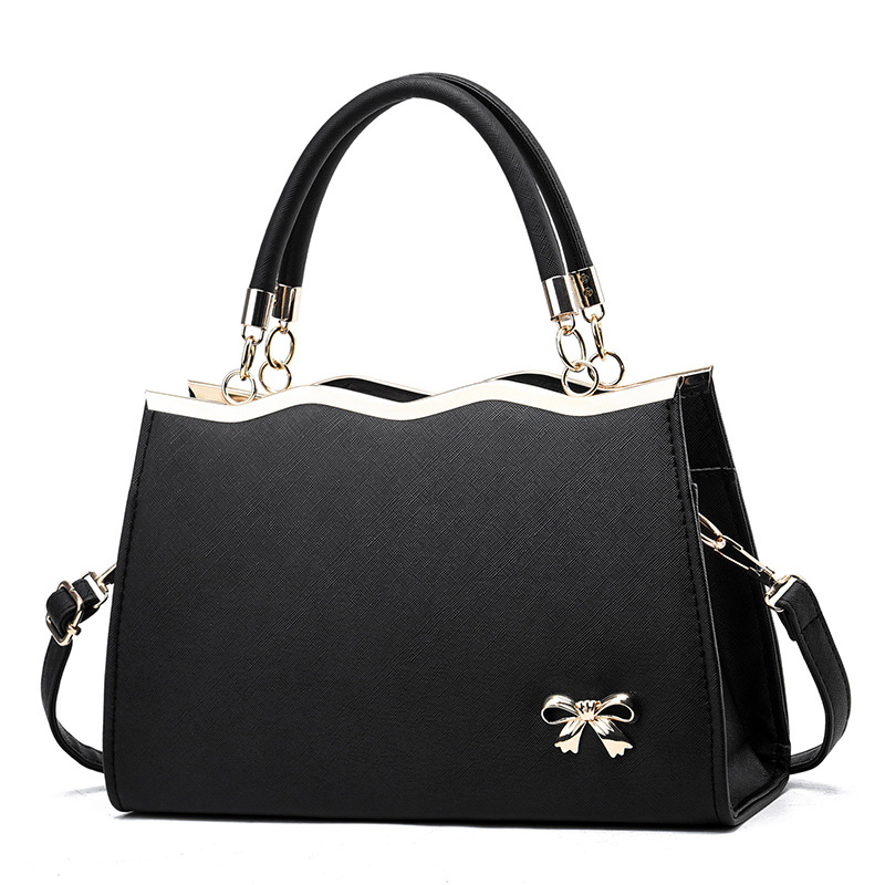 Handtasche für Damen ⎜ Elegante Schultertasche mit Schleifendetail und viel Stauraum für Alltag und Büro