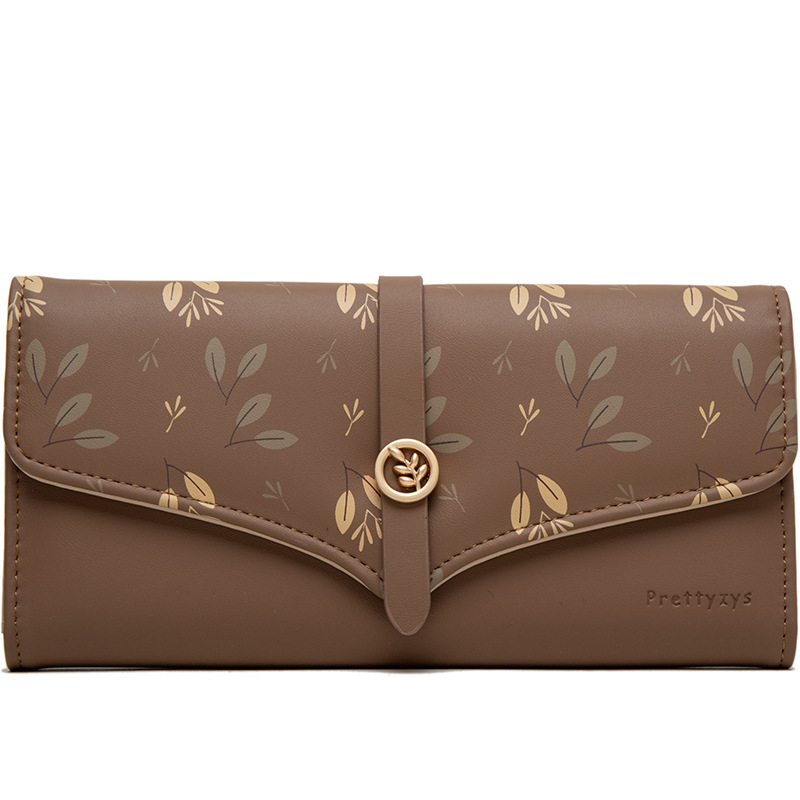 Clutch für Damen ⎜ Bedruckte Langbörse mit Druckknopf und großem Stauraum für Karten und Bargeld