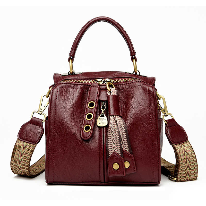 Umhängetasche für Damen ⎜ Kompakte Schultertasche mit mehreren Fächern und breitem Riemen für Alltag und Reisen
