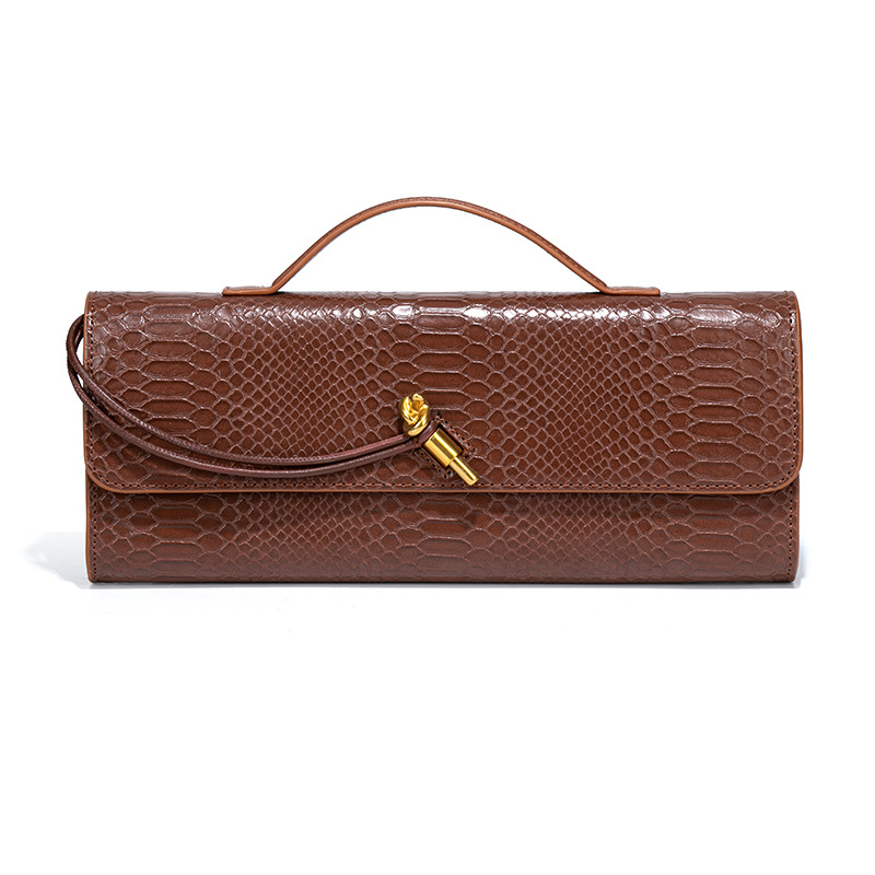 Abendtasche für Damen ⎜ Edle Handtasche mit Schlangenmuster und Griff für formelle Anlässe und Dinner Events