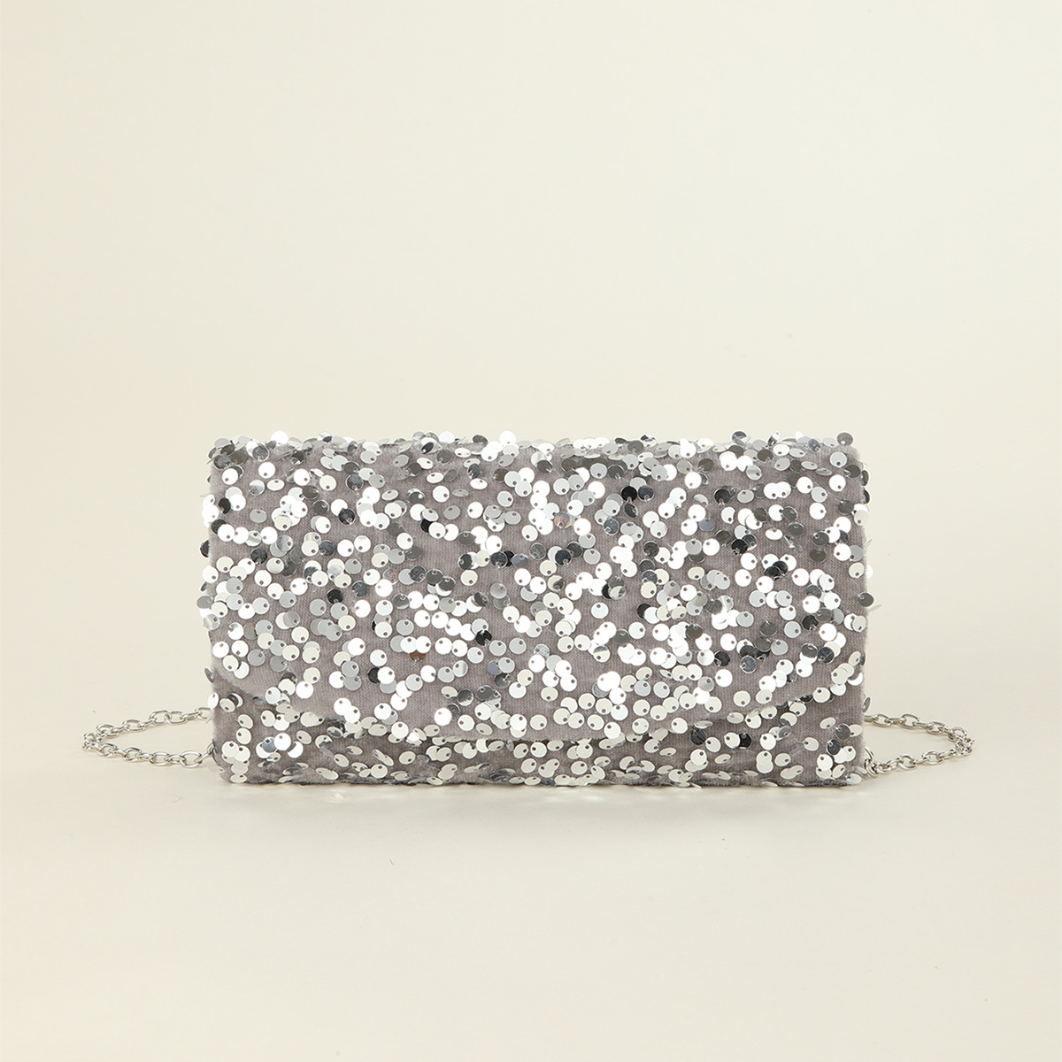Abendtasche für Damen ⎜ Glitzernde Clutch mit Pailletten und Kettenträger für Party und festliche Anlässe