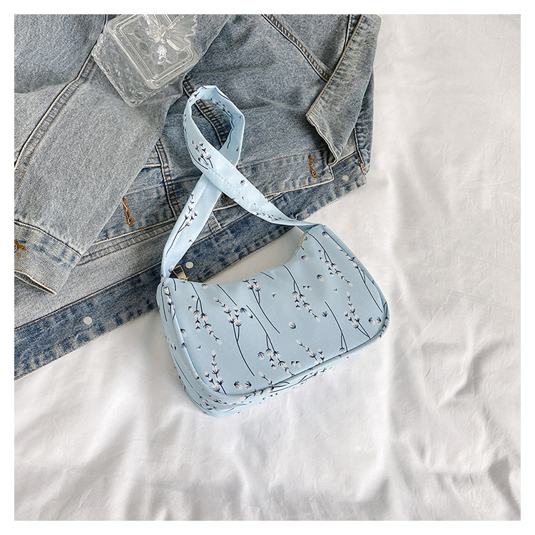Umhängetasche für Damen ⎜ Modische Tasche mit Blumenmuster und Verstellbarem Trageriemen