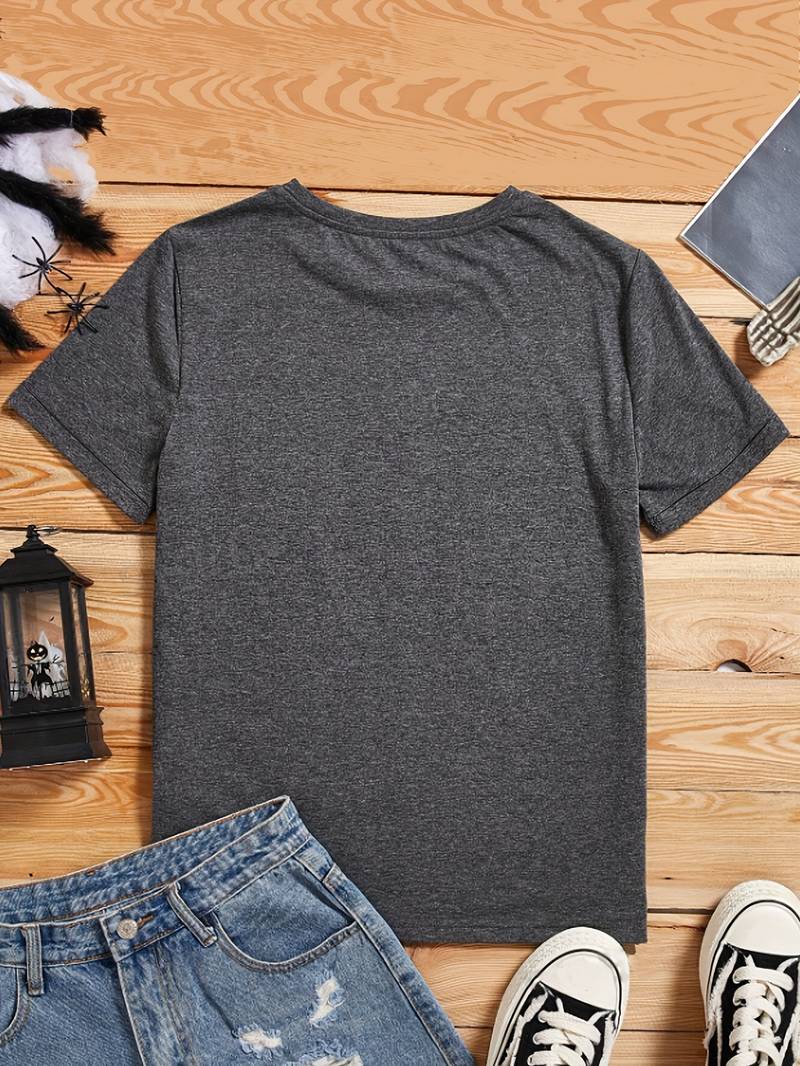 Evie - T-Shirt mit Herz-Buchstaben-Print und Rundhalsausschnitt