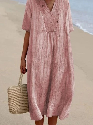 Maya's - Gemütliches Baumwoll-Leinen-Kleid
