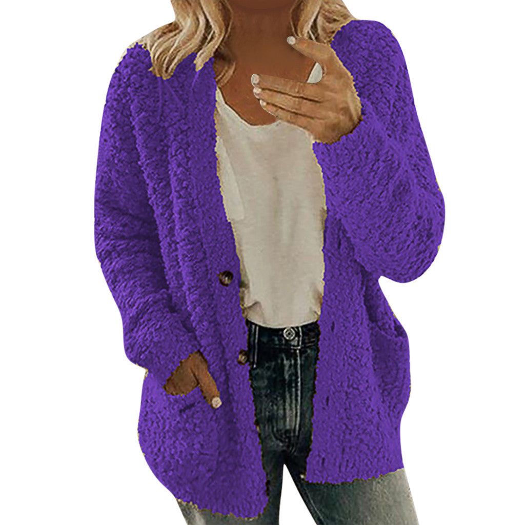 Karolina - Plüsch-strickcardigan