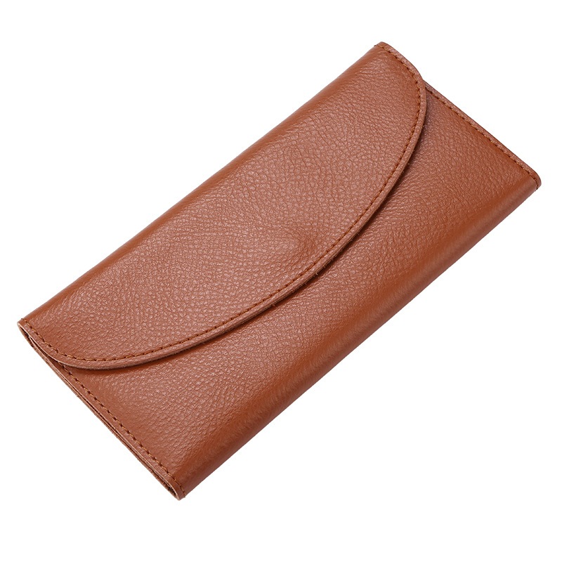 Damen Geldbörse in Langformat ⎜ Schlichte Lederbrieftasche mit elegantem Design und großzügigem Stauraum