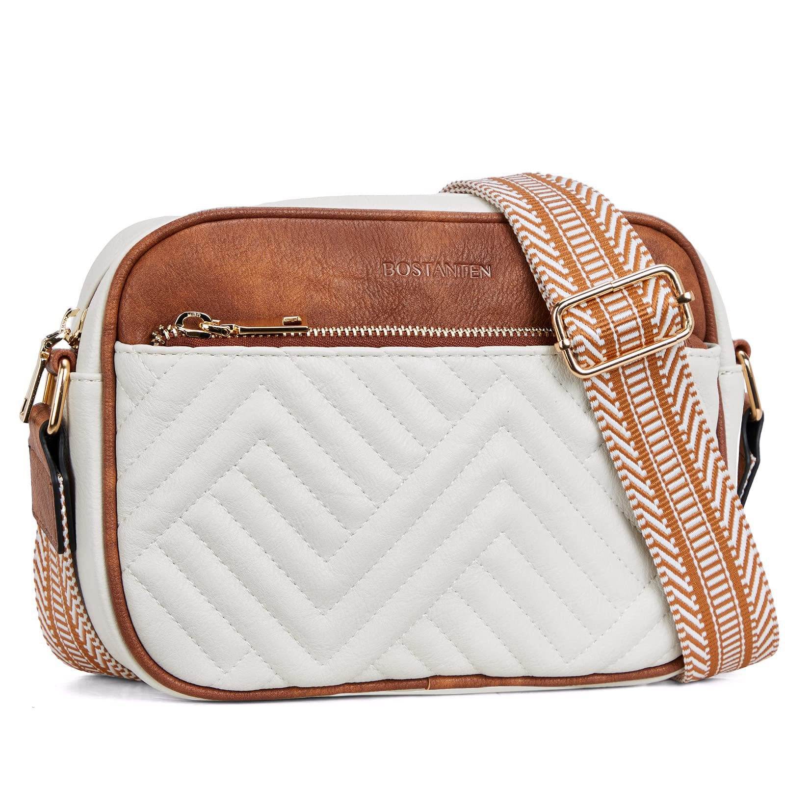 Schultertasche für Damen ⎜ Modische Umhängetasche im Geometrie-Design mit verstellbarem Schultergurt
