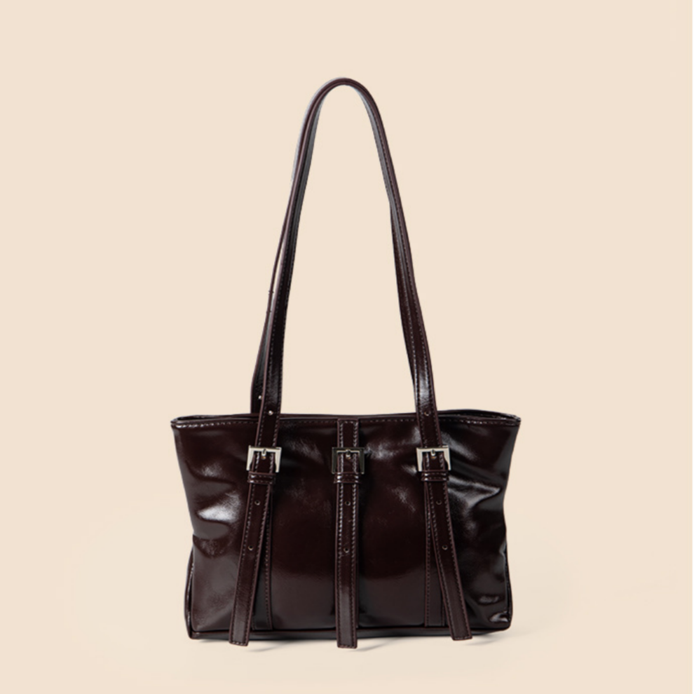Shopper Tasche für Damen ⎜ Glänzende Schultertasche im modischen Design für Büro, Alltag und Freizeit
