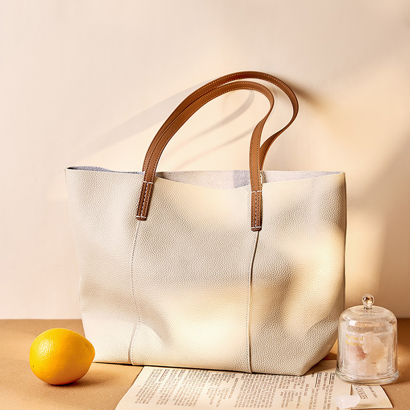 Shopper Tasche für Damen ⎜ Hochwertige Tragetasche aus Lederoptik mit langen Henkeln für Alltag und Büro