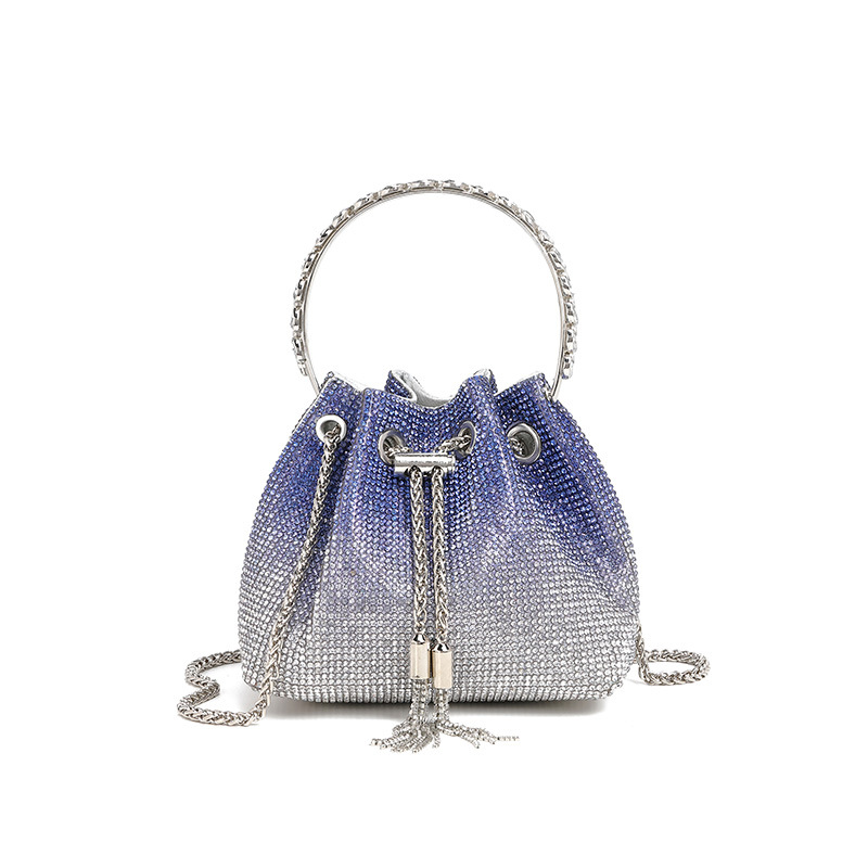 Abendtasche mit Glitzersteinen für Damen ⎜ Elegante Umhängetasche mit Kettenriemen und Funkelndem Design