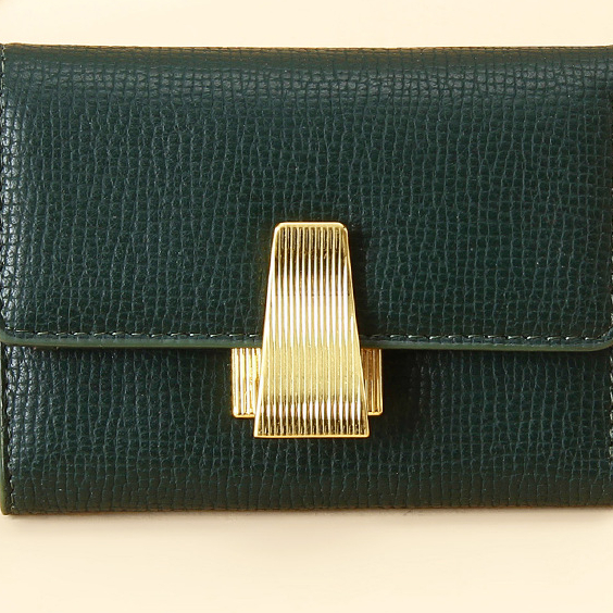 Damen Geldbörse im Kurzformat ⎜ Stilvolle Brieftasche mit mehreren Kartenfächern und praktischem Steckverschluss