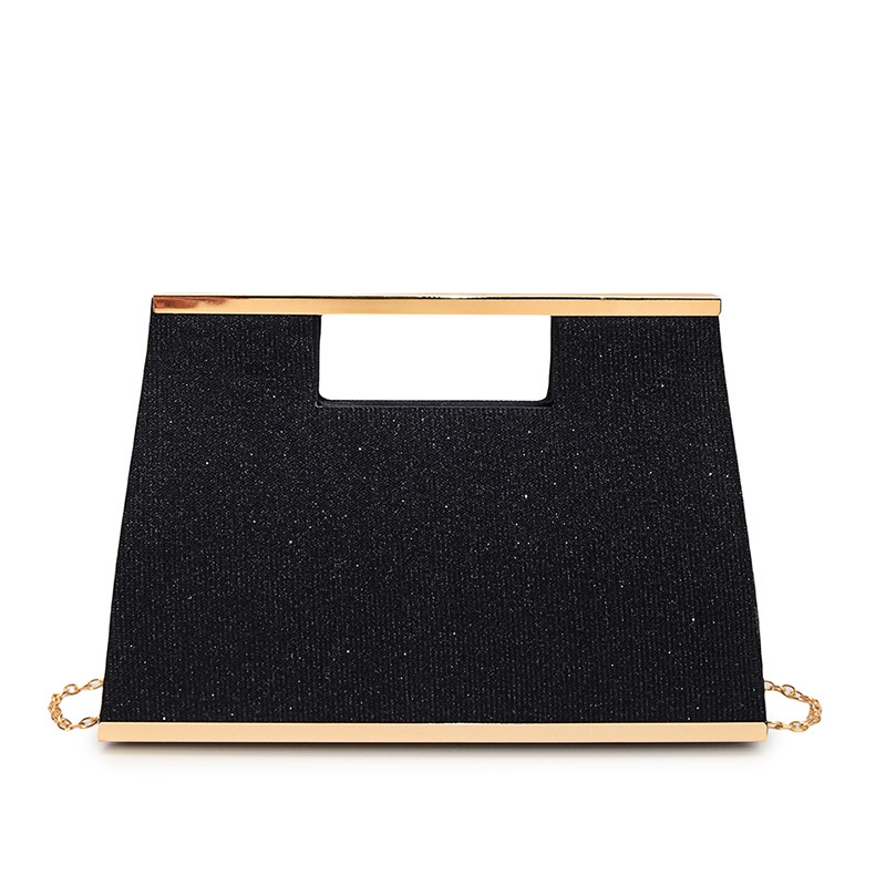 Abendtasche für Damen ⎜ Elegante Glitzertasche mit Metallgriff und Kettenriemen für Party und Event