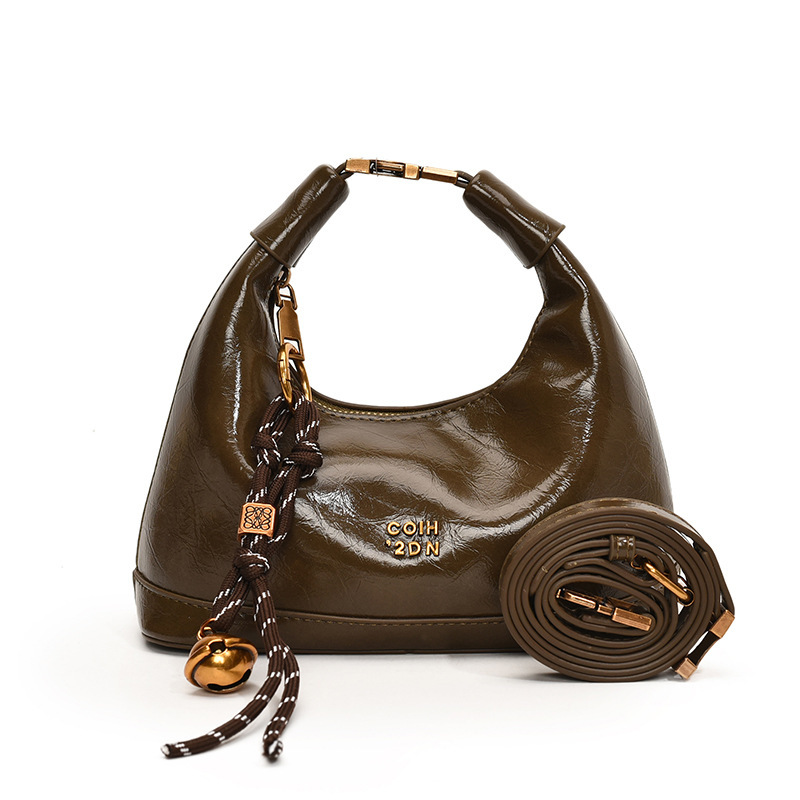 Umhängetasche für Damen ⎜ Modische Handtasche mit goldenen Akzenten und verstellbarem Trageriemen