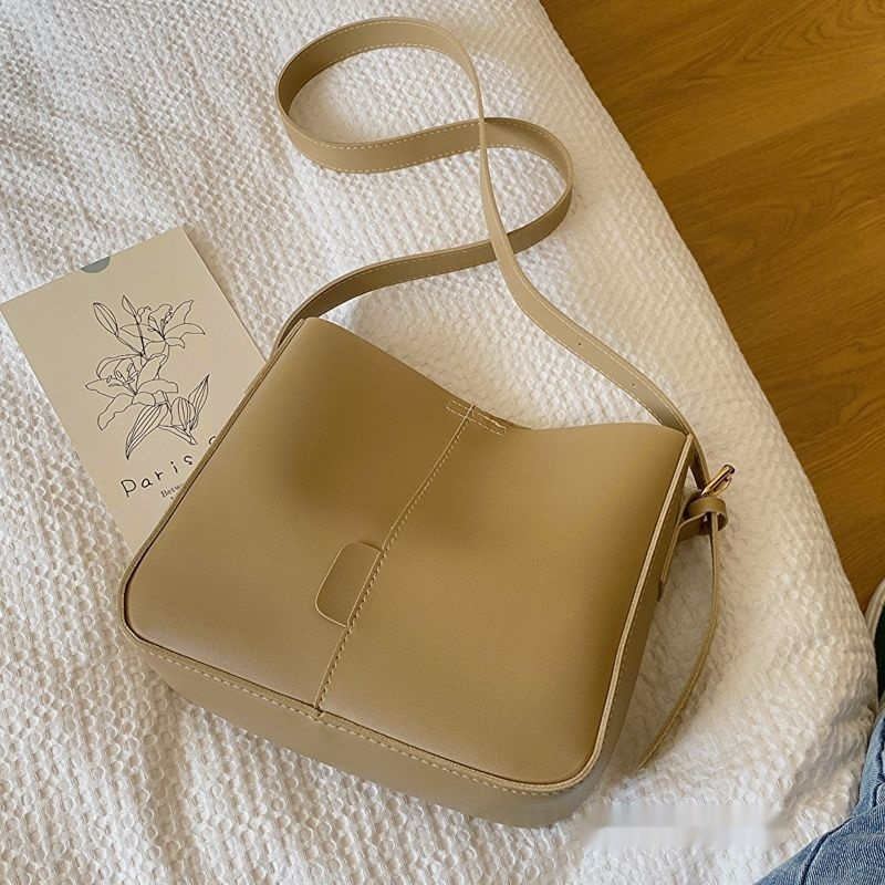 Umhängetasche mit Großer Kapazität ⎜ Vintage Crossbody Bag aus Kunstleder mit Verstellbarem Gurt