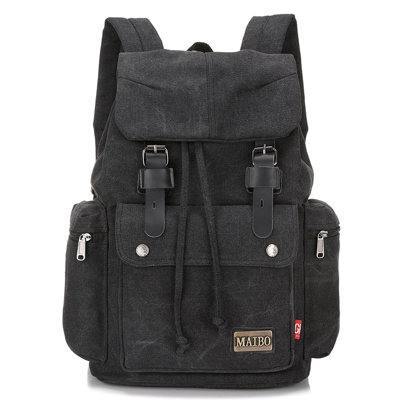 Canvas Rucksack Unisex ⎜ Großer Stauraum mit Laptopfach für Schule und Alltag