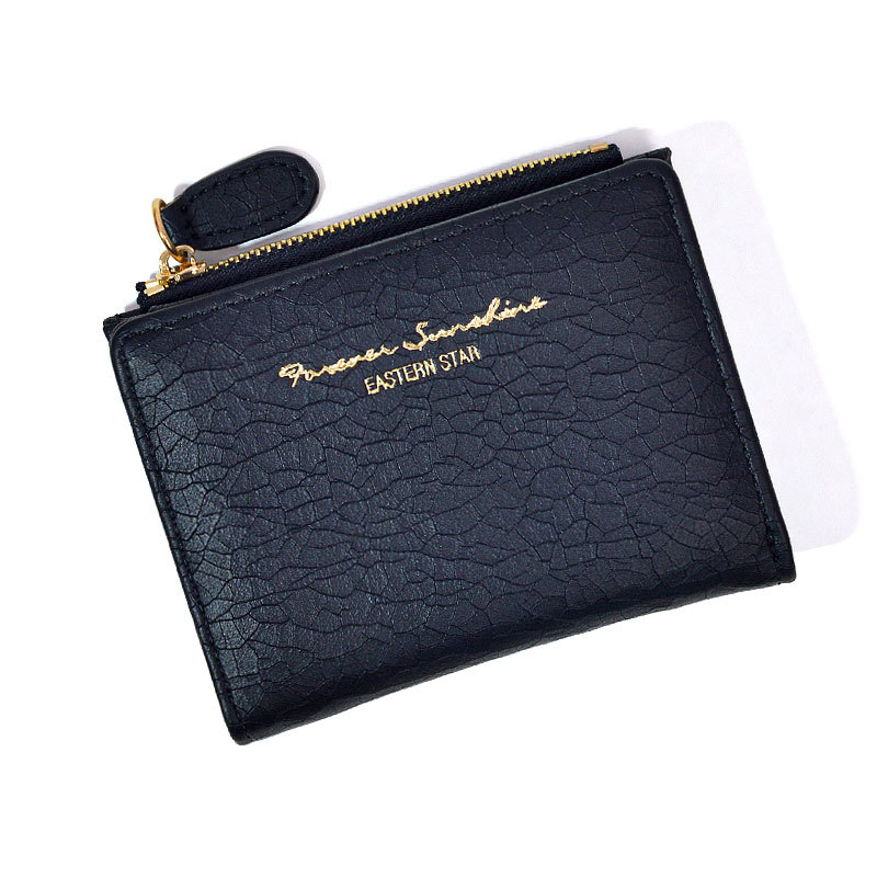 Damen Faltbare Geldbörse ⎜ Kompakte Retro-Brieftasche mit Reißverschlussfach und elegantem Design