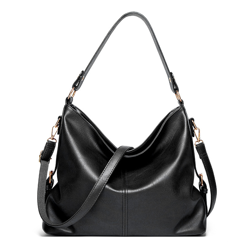 Schultertasche für Damen ⎜ Weiche Umhängetasche aus Lederoptik mit abnehmbarem Riemen für Alltag und Freizeit
