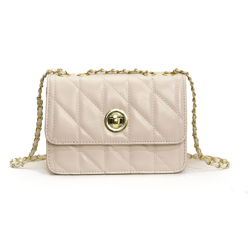 Damen Umhängetasche ⎜ Kleine gesteppte Handtasche mit Kettenriemen für Alltag und Ausgehen