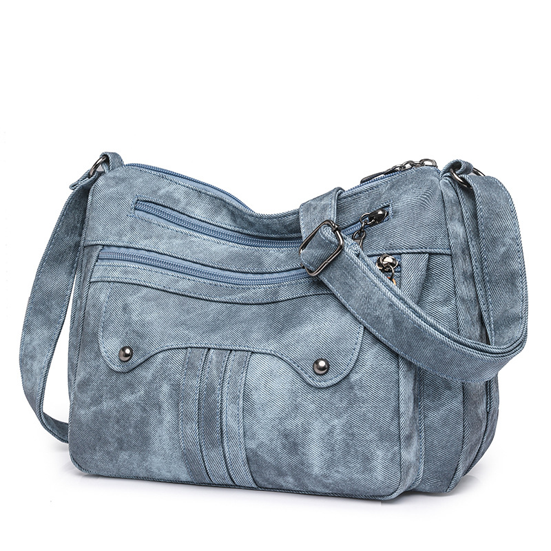 Umhängetasche für Damen ⎜ Modische Schultertasche mit Reißverschlüssen und viel Stauraum für Alltag und Freizeit