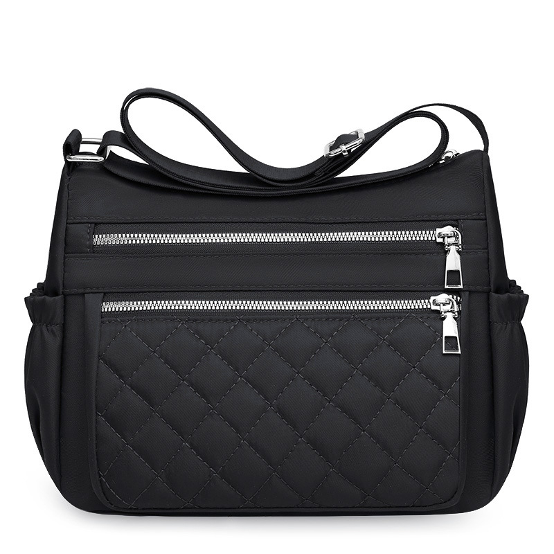 Umhängetasche für Damen ⎜ Leichte Schultertasche aus Oxford mit Reißverschluss und viel Stauraum