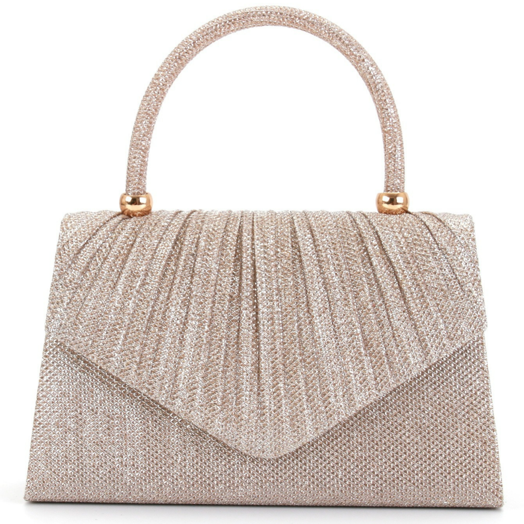 Abendtasche für Damen mit Glitzer-Optik ⎜ Elegante Handtasche für Hochzeit, Party und festliche Anlässe