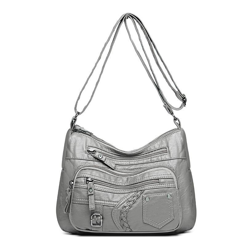 Umhängetasche für Damen ⎜ Geräumige Schultertasche mit dekorativen Details und mehreren Reißverschlussfächern
