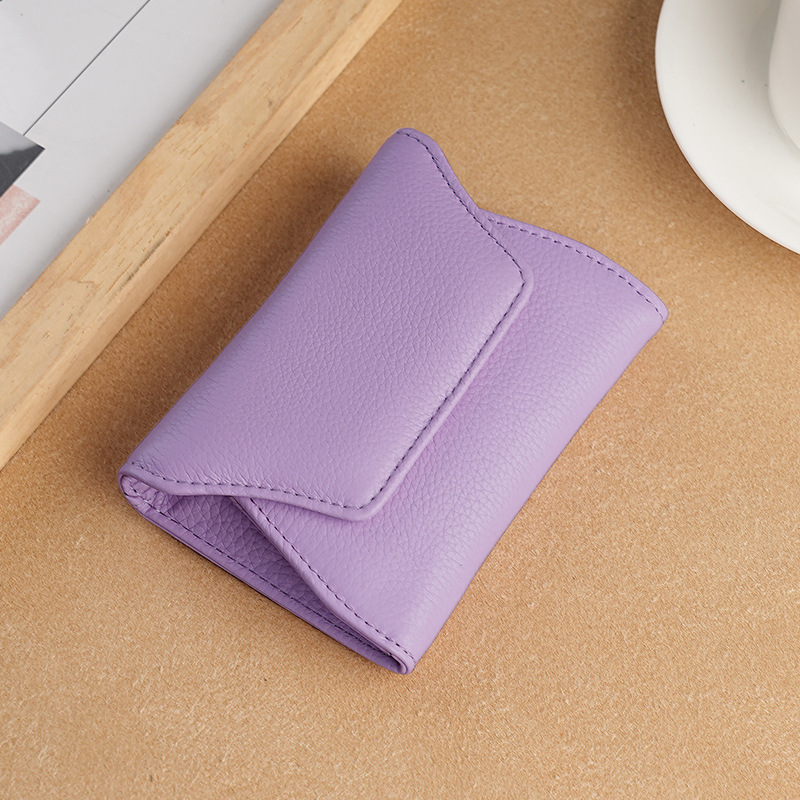 Damen Mini-Geldbörse aus Leder ⎜ Kompaktes Portemonnaie mit Kartenfächern und Münzfach für unterwegs