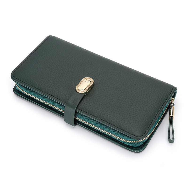 Damen Geldbörse mit Reißverschluss ⎜ Große Clutch mit Handyfach und viel Stauraum für Karten und Bargeld