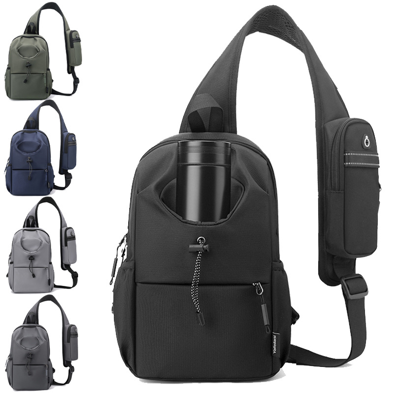 Crossbody Umhängetasche für Herren ⎜ Multifunktionale Brusttasche aus Oxford-Stoff mit wasserdichtem Design