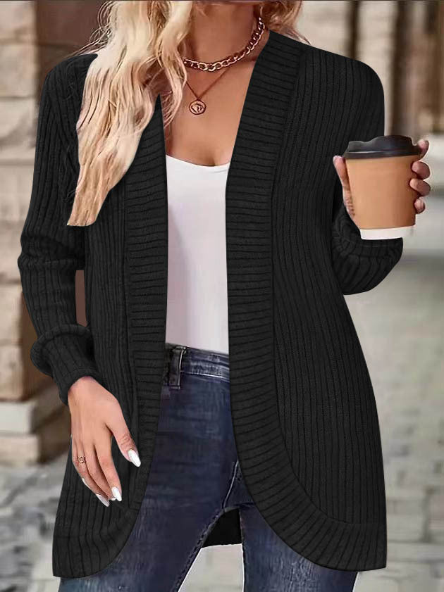Scarlett – langärmliger cardigan mit offener vorderseite und zwei taschen