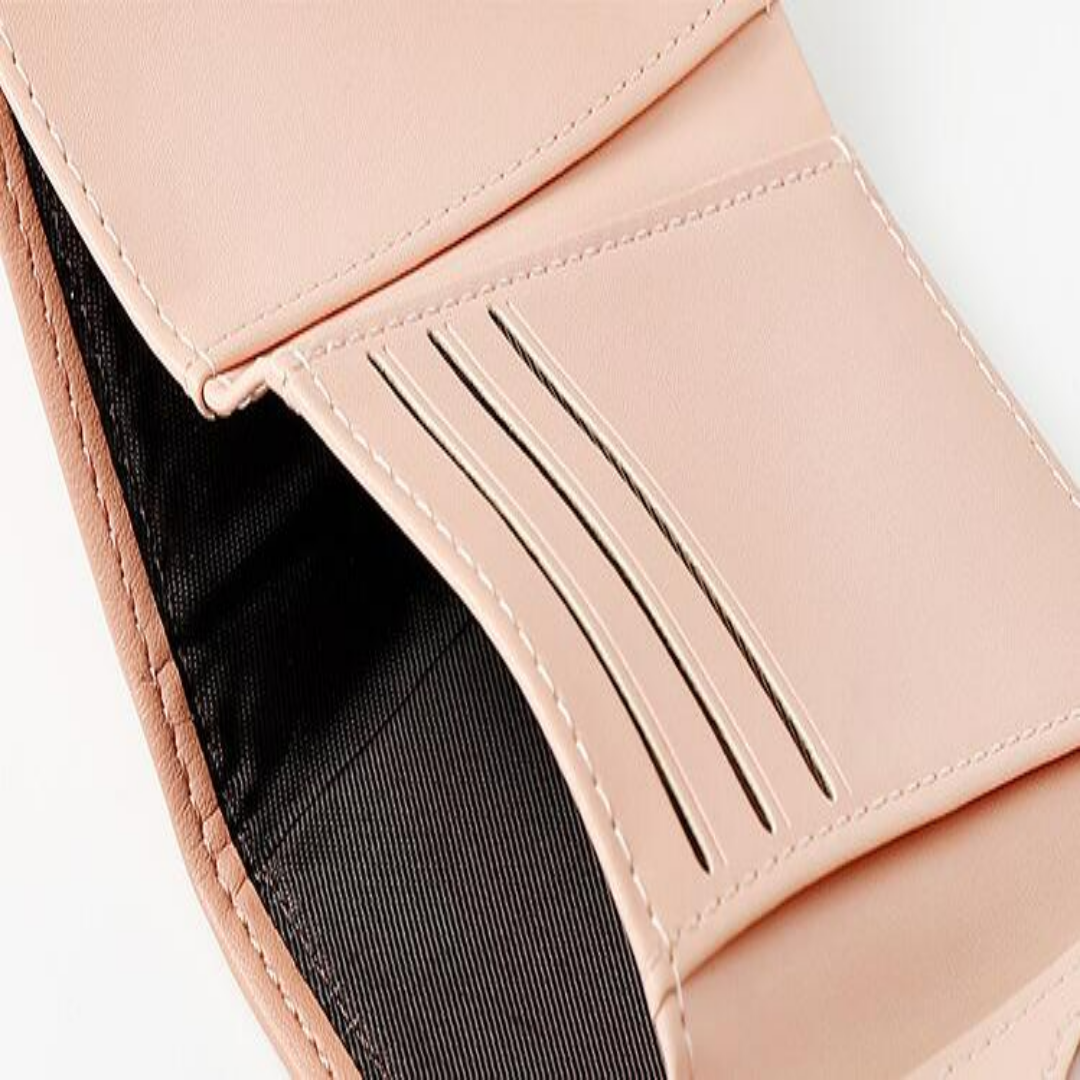 Mini Geldbörse für Damen ⎜ Kompakte Tri-Fold Brieftasche mit Herzverschluss und stilvollem Design