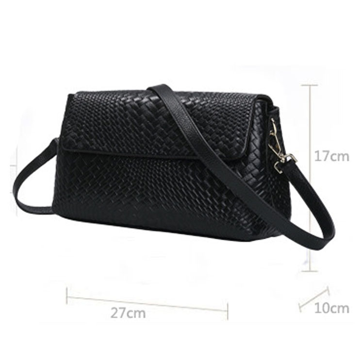 Woven Crossbody Bag für Damen ⎜ Stilvolle Schultertasche aus echtem Leder im trendigen Design