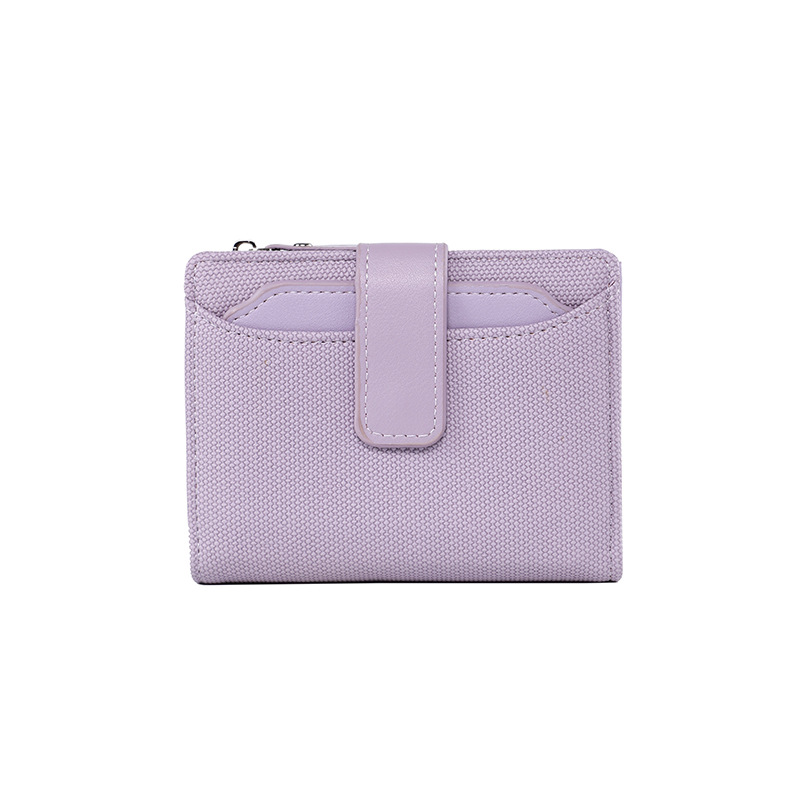Damen Geldbörse in Uni-Farben ⎜ Kompakte Brieftasche mit Druckknopf und Reißverschluss für Karten und Münzen