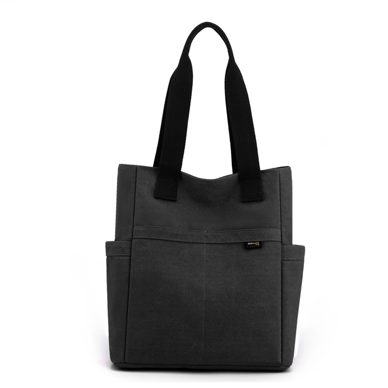 Canvas Schultertasche für Damen ⎜ Robuste Tragetasche mit Außenfächern für Schule, Büro und Freizeit im Sommer