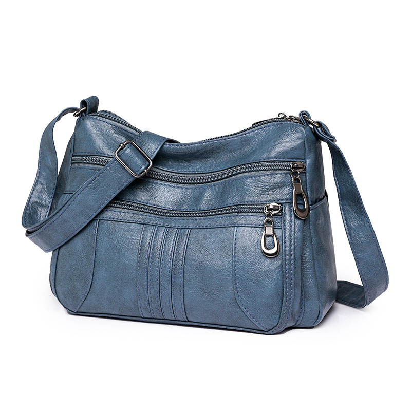 Umhängetasche für Damen ⎜ Leichte Schultertasche aus Kunstleder mit Reißverschluss für den Alltag