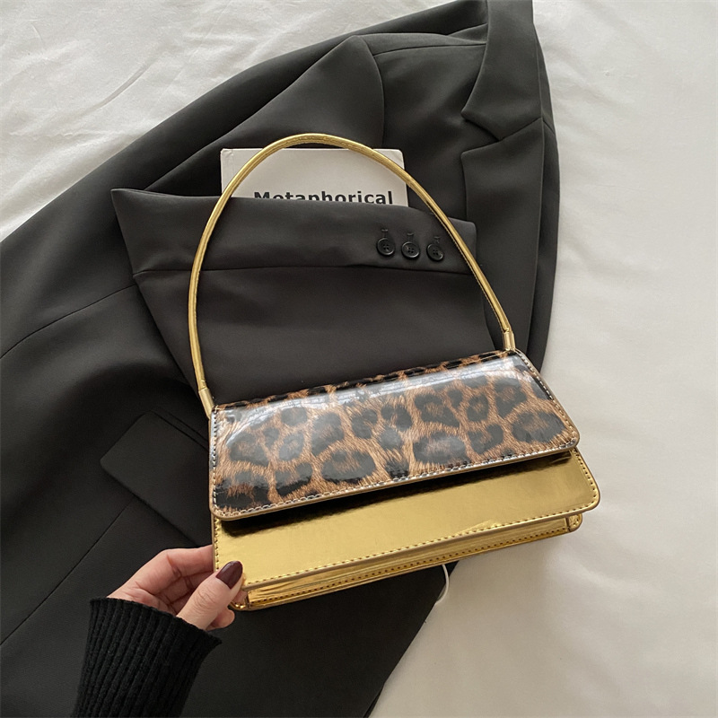 Damen Schultertasche ⎜ Elegante Umhängetasche mit Leopardenmuster und geräumigem Hauptfach