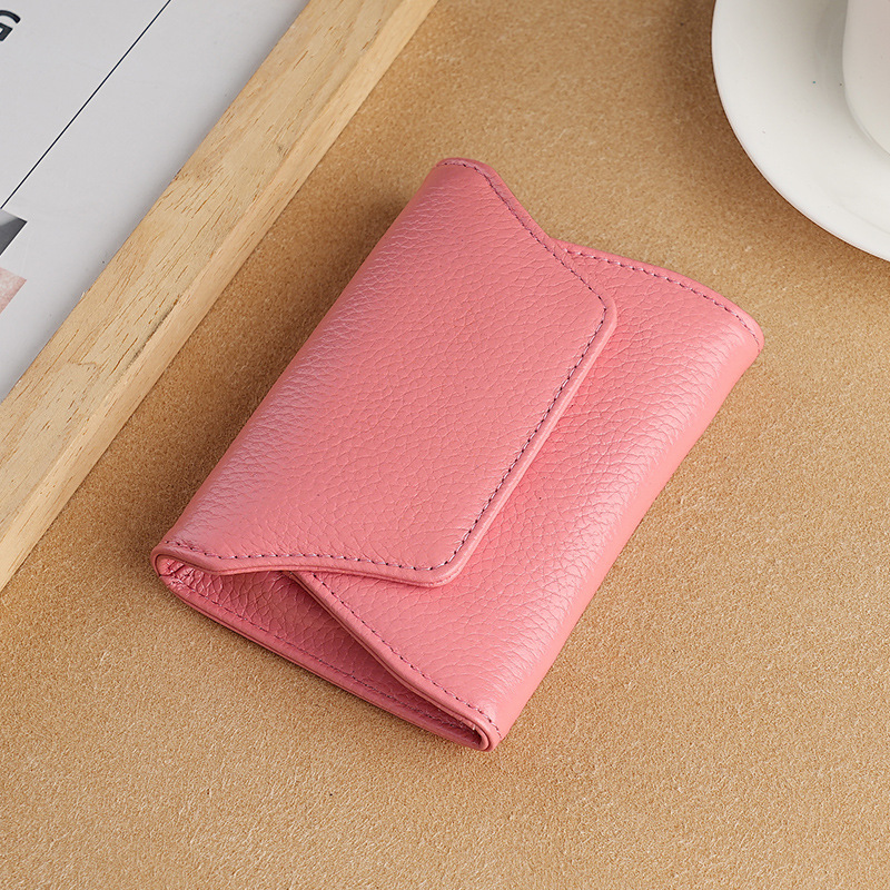 Damen Mini-Geldbörse aus Leder ⎜ Kompaktes Portemonnaie mit Kartenfächern und Münzfach für unterwegs