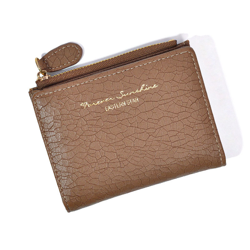 Damen Faltbare Geldbörse ⎜ Kompakte Retro-Brieftasche mit Reißverschlussfach und elegantem Design