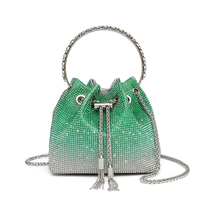 Abendtasche mit Glitzersteinen für Damen ⎜ Elegante Umhängetasche mit Kettenriemen und Funkelndem Design