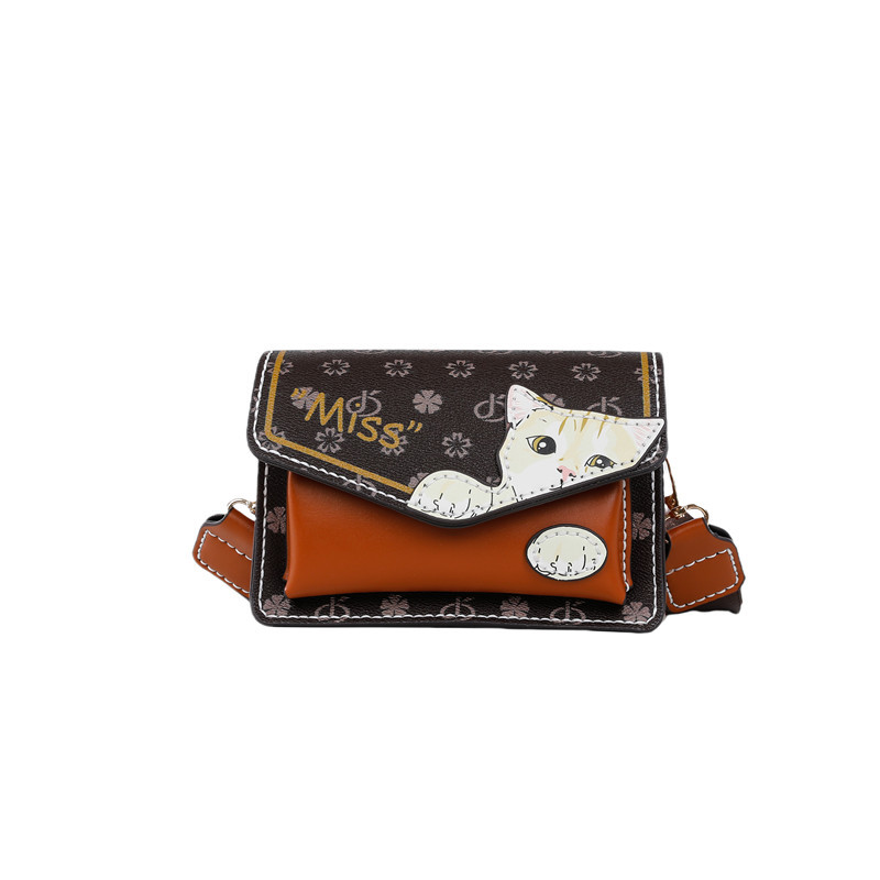 Umhängetasche für Damen ⎜ Kreative Handtasche mit süßem Katzenmotiv und verstellbarem Schultergurt