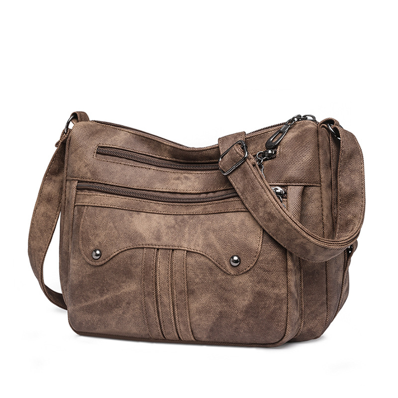 Umhängetasche für Damen ⎜ Modische Schultertasche mit Reißverschlüssen und viel Stauraum für Alltag und Freizeit