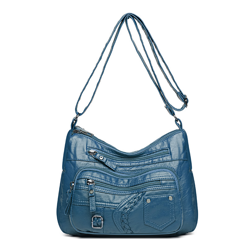 Umhängetasche für Damen ⎜ Geräumige Schultertasche mit dekorativen Details und mehreren Reißverschlussfächern