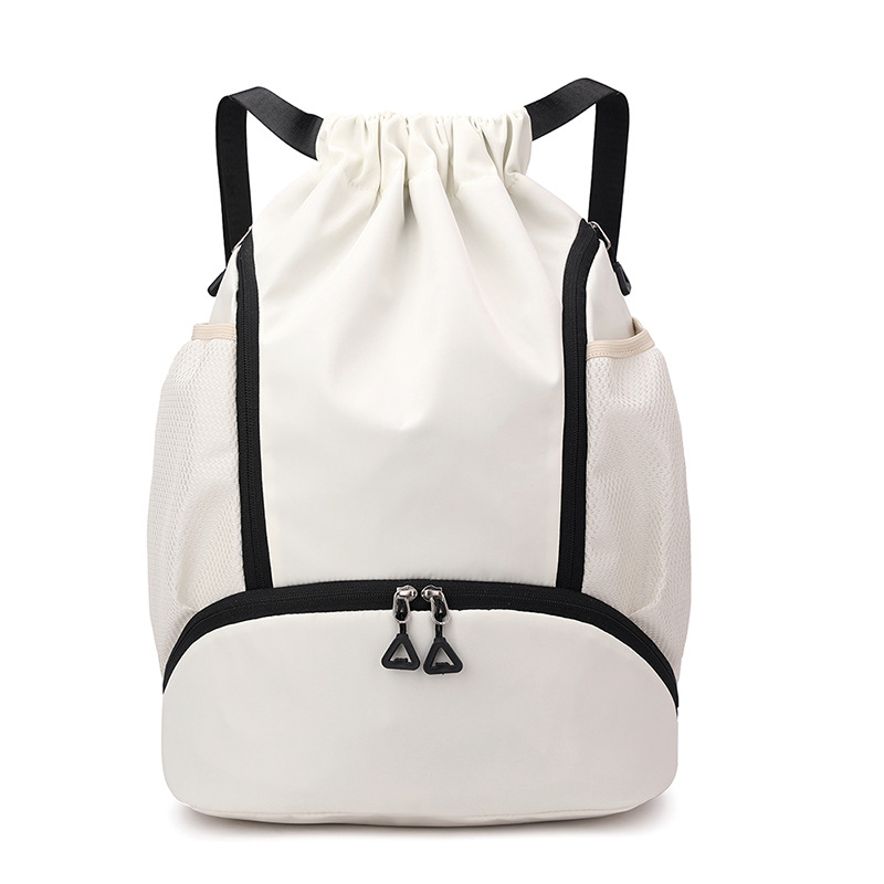 Sportbeutel für Damen ⎜ Leichter Kordelzug-Rucksack aus Oxford-Gewebe mit Seitentaschen für Outdoor