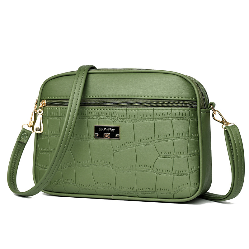 Umhängetasche für Damen ⎜ Schlichte Schultertasche mit Krokoprägung und leichtem Design für Alltag und Freizeit