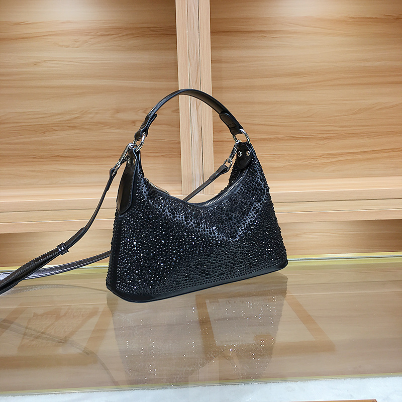 Abendtasche für Damen ⎜ Elegante Handtasche mit Glitzersteinchen und großem Innenfach für festliche Anlässe