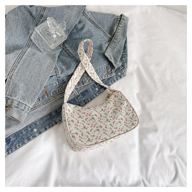 Umhängetasche für Damen ⎜ Modische Tasche mit Blumenmuster und Verstellbarem Trageriemen