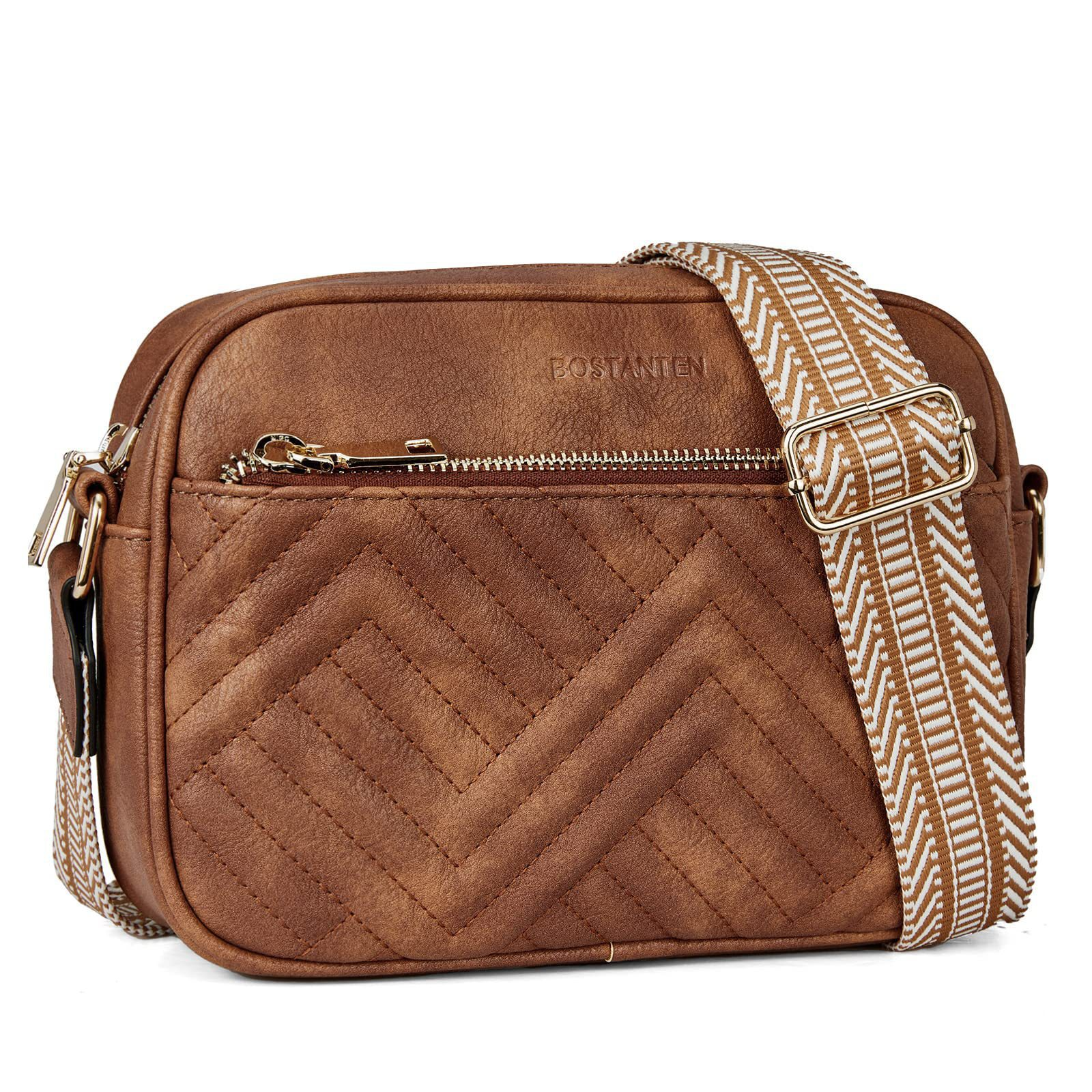 Schultertasche für Damen ⎜ Modische Umhängetasche im Geometrie-Design mit verstellbarem Schultergurt