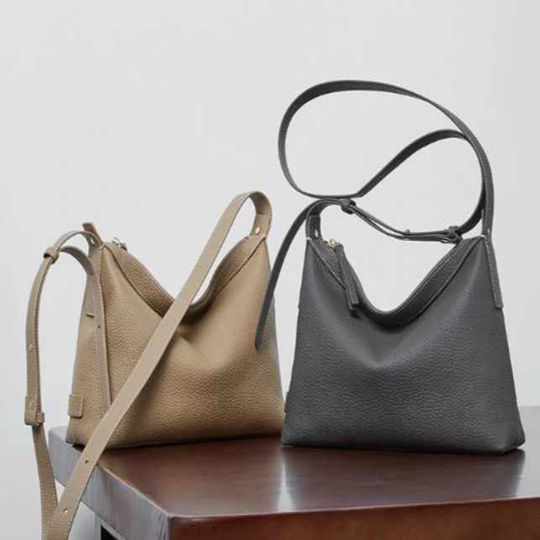 Schultertasche aus Echtleder ⎜ Minimalistische Umhängetasche für stilvolle Outfits im Alltag