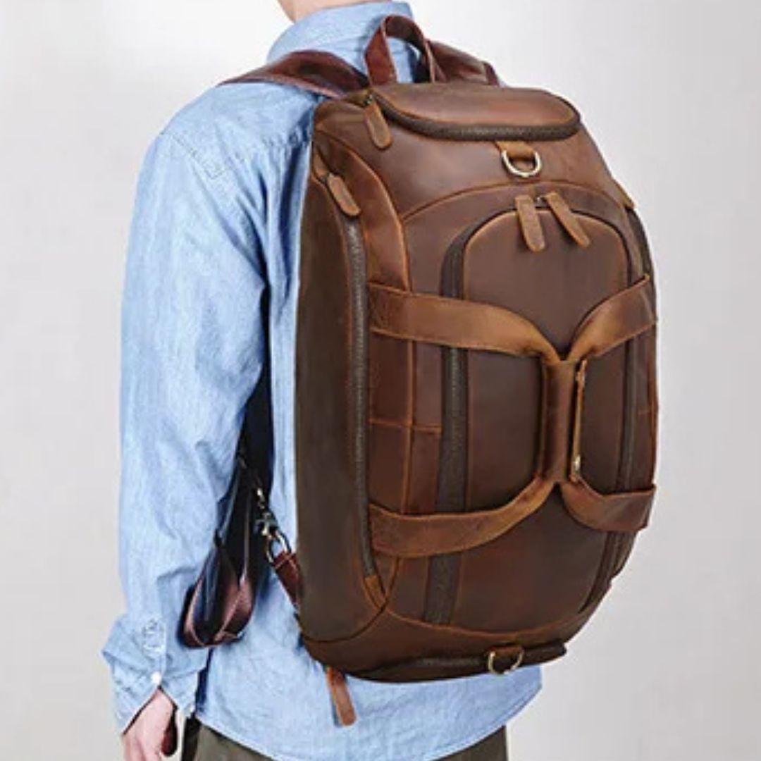 Reisetasche für Herren ⎜ Robuste Weekender-Tasche aus Lederoptik mit großer Kapazität und Schultergurt für Outdoor-Trips